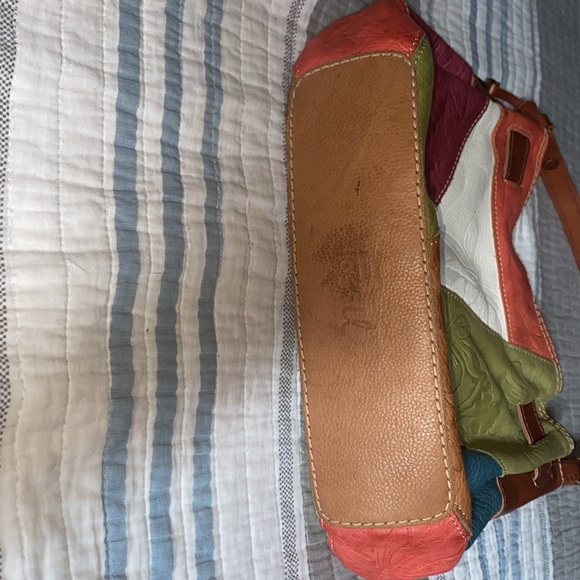 Fossil women’s multi-color patch leather handbag. - Picture 3 of 7